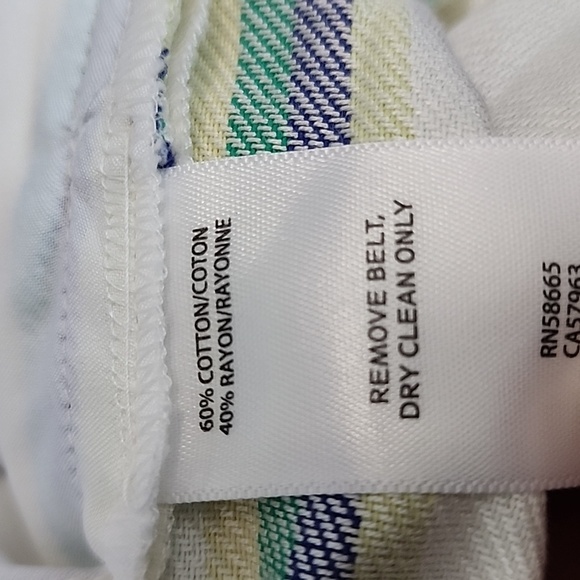 Halogen Paperbag Ivory-Blue Dune Striped  Short/ Size M - Picture 7 of 15